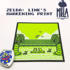 1.png THE LEGEND OF ZELDA: LINK'S AWAKENING PRINT- 3 COLOR MULTICOLORED PRINT