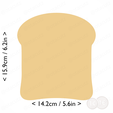 bread_slice~6.25in-cm-inch-cookie.png Bread Slice Cookie Cutter 6.25in / 15.9cm
