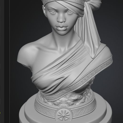 Orixá Obá Bust - Afro-Brazilian Spiritual Sculpture