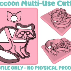 Raccoon.png Raccoon polymer clay cutter STL file