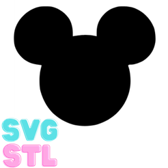 STL.png STL file Mickey Head Plain wall art STL and SVG / Mickey ears outline / Mickey mouse / Cake topper / craft decor/ gift・Design to download and 3D print
