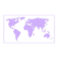 Print_First_Land.stl 2 Color 1 Extruder World Map