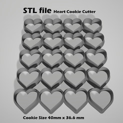 heart_02.png Heart Shaped Cookie or Cracker Multi Cutter | Cuts 20 cookies at once | with Commercial License