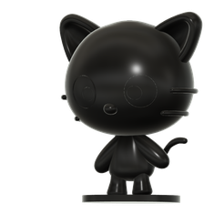 Cococat SLA v2.png STL-Datei Chococat (チョコキャット, Chokokyatto) from Hello kitty kostenlos・Modell für 3D-Druck zum herunterladen