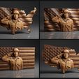 US-Flag-and-Map-Soldier-Pack-©.jpg USA Flag and Map - Soldier - Pack - CNC Files For Wood, 3D STL Models