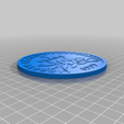 Franc_1_A_V1.png Free STL file Coin coaster Franc 1・Design to download and 3D print