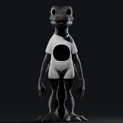 Alligator Cartoon resizable ArtToy - 3d printable files