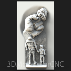 1.png Modèle 3D Fichier STL pour routeur CNC Laser & Imprimante 3D Père et Fils 2