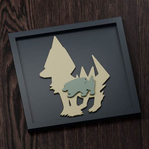 Manectric Line - Pokemon Silhouette Frame | Normal, Inverse & Scaled STL