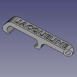 jacqueline.jpg STL file Jacqueline pocket bottle opener・Template to download and 3D print
