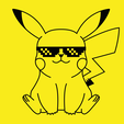 PIKACHU_SWAG.png 2D Wall Decoration - Pokemon Pikachu with SWAG