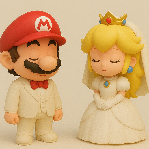 MARIO＆PEACH WEDDING STYLE Super Mario Odyssey Mario & Peach Wedding Dress Style Plush