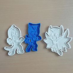 pj mask.jpg STL-Datei set pj mask cookie cutter and sealer・3D-druckbares Modell zum Herunterladen