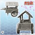 2.jpg Two-wheeled medieval wooden cart with market stall (2) - Medieval Asia Feudal Asian Traditionnal Ninja Oriental