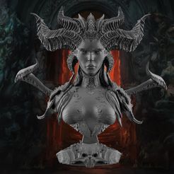 untitled.59.jpg Archivo STL Lilith Diablo 4 Busto STL・Idea de impresión 3D para descargar