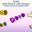 moldsIMG2.jpg MOLDS: BATH BOMB, SOLID SHAMPOO / BOMBA DE BAÑO, SHAMPOO SÓLIDO
