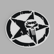 1-1.png Jeep Skull Army Logo Coaster