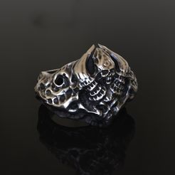 Skull-Ring-Halloween.jpg Файл STL Кольцо с черепом Хэллоуин・Модель 3D-принтера для скачивания