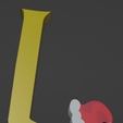 L.png LETTER L STYLE HARRY POTTER WITH CHRISTMAS HAT + KEY RING