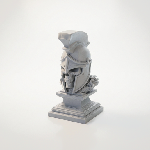 Leonidas Skull Warrior Bust Sculpture 3D Printable 3D model