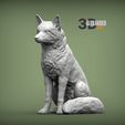 Fox-sitting-1.jpg Fox 3D print model