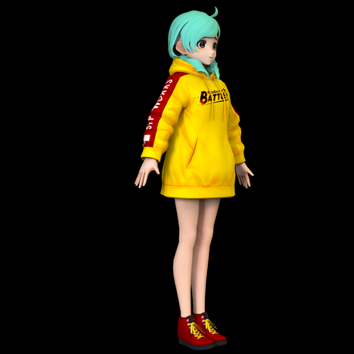 untitled.89.png Download STL file ANIME CHARACTER GIRL SCULPTURE 3D PRINT MODEL 3 • 3D printer object, 3DCNC