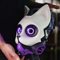 превью-00.jpg STL file Neo Neko - cosplay sci-fi cat mask - digital stl file for 3D-printing・3D printable model to download