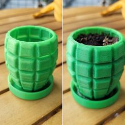 IMG_20220918_080244.jpg Grenade Themed Planter Pot with Drainage