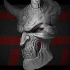 Shot_2.jpg 3D-Datei Hannya Oni Maske👹・Modell für 3D-Drucker zum Herunterladen