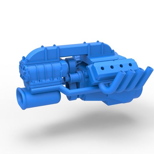 Engine V8 for vintage dragster Version 3 (1:25 Scale)