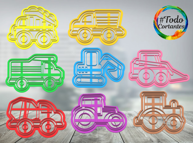 Download STL file set vehicles construction cookie cutter • 3D printer ...