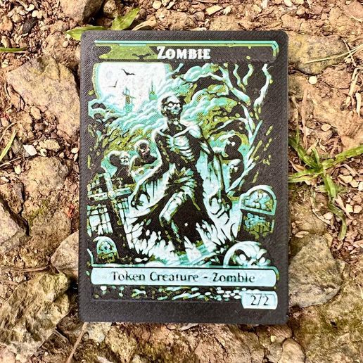 MTG Token - Commander Deck Zombie Token STL File   4 Colors    Simple Filament Swap Method! STL File for 3D printingCults