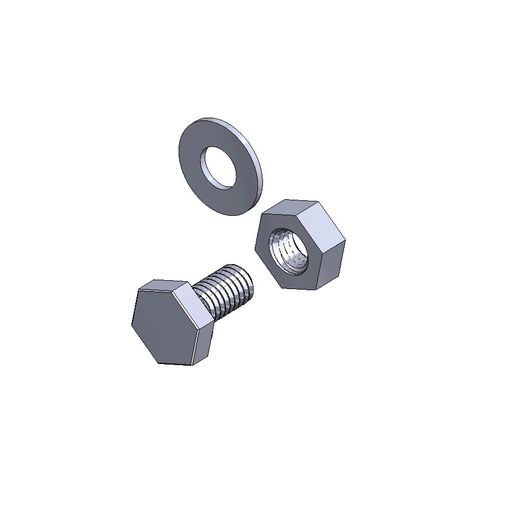 M16 x 30mm bolt DIN 933 + M16 nut DIN934 Nut Screw + M16 washer DIN 125 -A