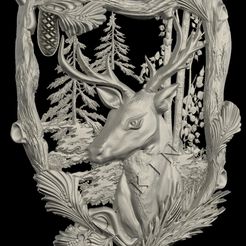 Deer2.jpg STL file Deer 2,3D STL Model, CNC Router Engraver, Artcam, Aspire, CNC files, Wood, Art, Wall Decor, Cnc, Instant Download・3D printable model to download