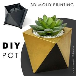 3D MOLD PRINTING = O — iS 9 ° ) om = 5 5 5 STL file Square twist Planter Pot mold・3D printable model to download