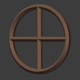 Window-03.png Wooden Window Frame Circle (28mm Scale)