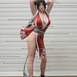 DSC_0002.jpg 3D-Datei Mai Shiranui King of Fighters Fan Art Statue 3d Printable 3D print model・Design für den 3D-Druck zum Herunterladen
