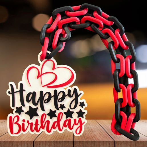 HAPPY BIRTHDAY HEARTS CHAIN