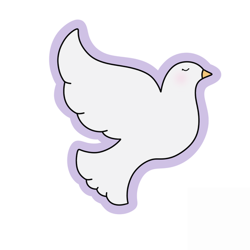 Dove Cookie Cutter STL – Peace Dove 3D Print File – Baptism & Wedding Cookie – 2 Inch