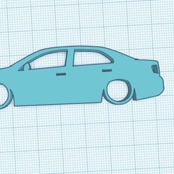 Web-capture_14-10-2023_95137_www.tinkercad.com.jpeg VW Jetta Mk5 TDi TFSi Volkswagen Blue Motion Silhouette Porte-clés