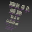 modular.png Architecture Interior Mega Pack 353 STL Models Furniture Miniature Scale 1:50 Diorama Design Dollhouse Kitbash Bundle OBJ 3MF Assets