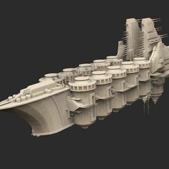SpaceHulkShip03.jpg Free STL file Ship 03 Warhammer 40K・Template to download and 3D print