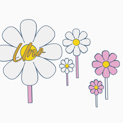 marg.png STL file Daisy Cake Topper Birthday Flower Birthday Cake topper Birthay Cake topper・3D print model to download