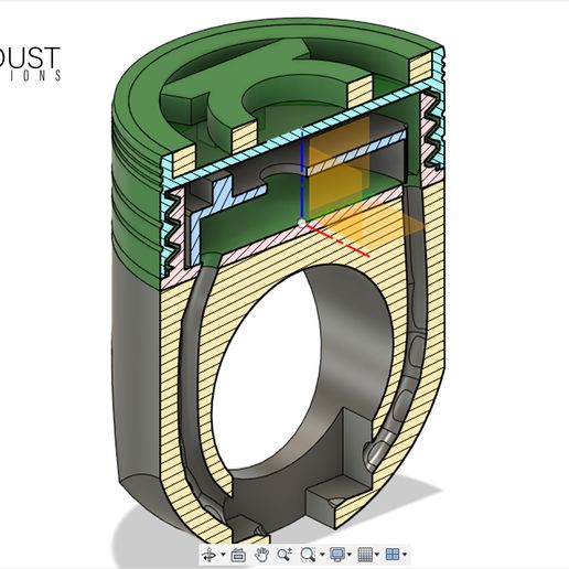 Cutted_RING.jpg Anillo de linterna naranja con luz LED Agente Naranja