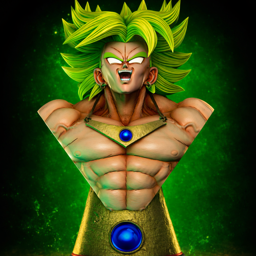 Broly Legendary Super Saiyan Bust STL – Dragon Ball Z 3D Print Model