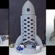 Spaceship_1.jpg Spaceship / Rocket Dice Tower with catch tray