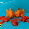 seaking_goldeen_magikarp.png Archivo 3D Colección Pokemon Low Poly 151・Design para impresora 3D para descargar
