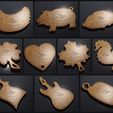 Cutting-boards-2-©-for-Etsy.jpg Cutting Board 2nd Set of 10 - CNC Files for Wood (svg, dxf, eps, pfd, ai, stl)