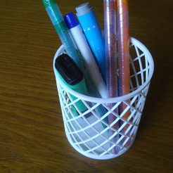 pencil_holder_A.png Simple pencil cup/holder, customizable (parametric)