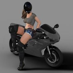 biker31.jpg STL file BIKER GIRL 3・3D print design to download